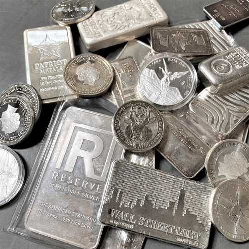 10オンス .999 銀地金 ランダムホールマーク（流通品） 10オンス 銀地金 #A204｜WORLD RESOURCE【QUEEN店】