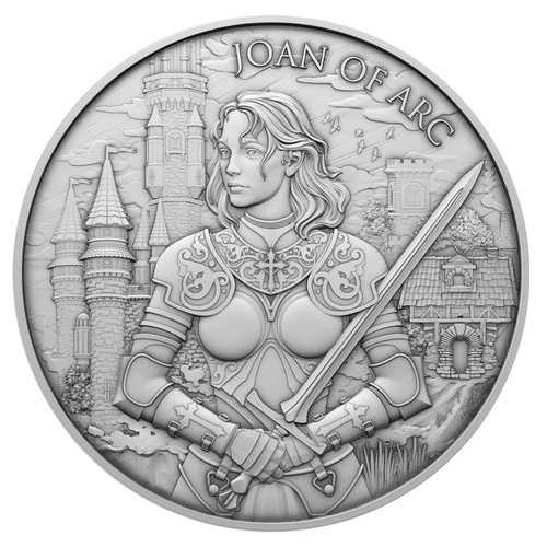10個セット - 1トロイオンス ジャンヌ・ダルクデザイン .999 ファインシルバーラウンド｜WORLD RESOURCE【QUEEN店】
