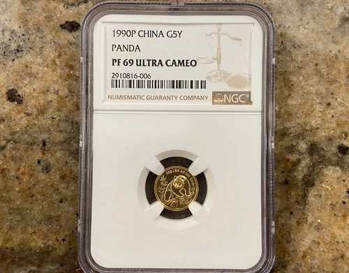1990年 1/20オンス 5元 中国金貨 パンダ プルーフ PF69｜WORLD RESOURCE【QUEEN店】
