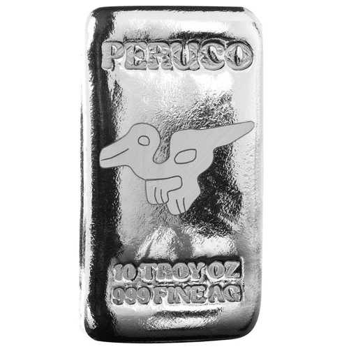 10オンス シルバーバー PERUCO - マカウ .999 シルバー地金バー #A711|WORLD RESOURCE【QUEEN店】