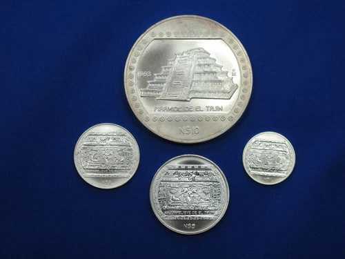 1993年 - メキシコ銀行アステカ銀貨4枚セット 6.75オンス 0.999ドル｜WORLD RESOURCE【QUEEN店】