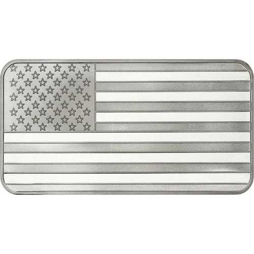 10オンス SilverTowne アメリカ国旗シルバーバー（新品）