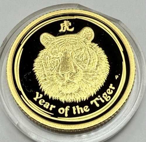 2010年 オーストラリア 1/10オンス 15ドル 金貨 プルーフ 太陰暦 金貨 ? 寅年 (虎) COA #99