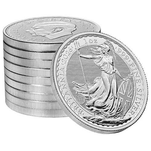 2026年 イギリス 1オンス シルバー ブリタニア コイン (BU) 10枚セット｜WORLD RESOURCE【QUEEN店】 141,900円