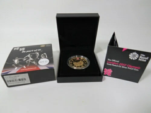BULLION Limited Edition Royal Mint 2012 ?5 オリンピック シルバー プルーフコイン 金メッキ