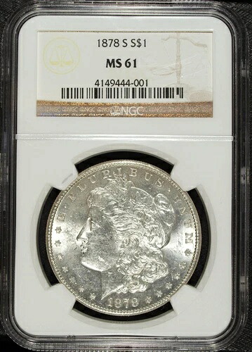 1878 S NGC MS 61 モルガン銀貨 ☆☆ グレートセットフィラー 001