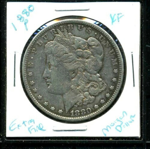 1880年 P XF モルガンドル 100セント 極上品 90% 良質 米国製 シルバー US$1 コイン #4628