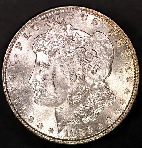 1886年モルガン銀貨 オリジナルコレクションより新品 - ロットAA 7608 トーン