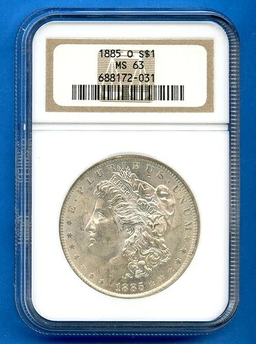 1885 O NGC MS63 モルガン銀貨 1ドル 米国造幣局コイン 1885-O MS-63 オールドホルダー 42,900円