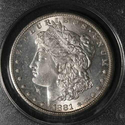 1881年 S PCGS MS-64 モルガン銀貨 ラトラーホルダー入り