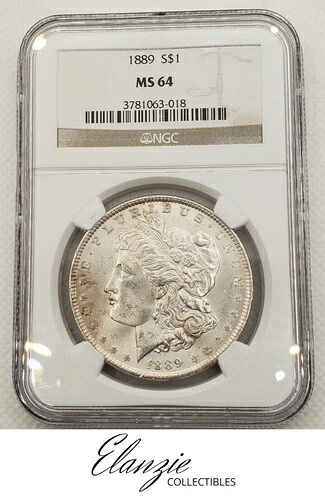 1889年 モルガン銀貨 NGC MS64