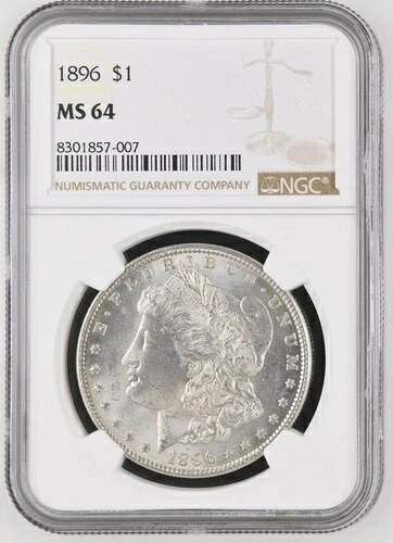 1896-P モルガン銀貨 ? NGC MS64 ? 美しく光沢のある高品位品