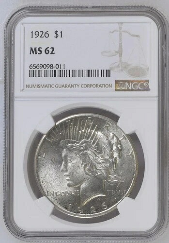 1926年Pピースドル ? MS62 NGC ? 良品認定品 ? 送料無料