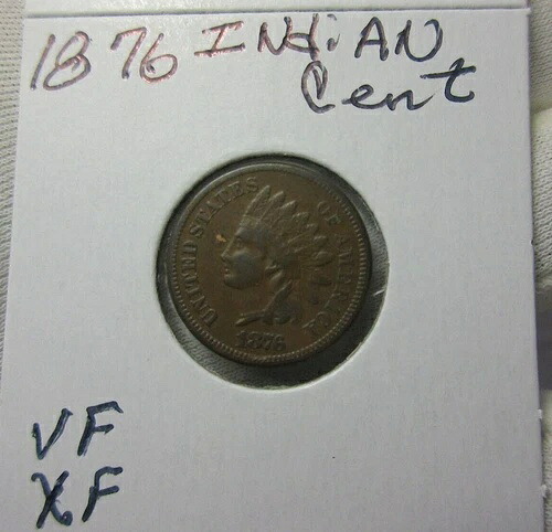 1876年インディアンヘッドセントペニー?VF / XF?非常に良質 / 極良質コイン（商品C）