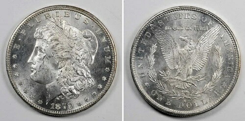 1879-S BU モルガン銀貨 S$1 90% セミPLフィールズ ジェム 42,900円