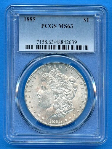 1885 P PCGS MS63 モルガン銀貨 1ドル 米国造幣局発行 1885-P MS-63 ブラストホワイト
