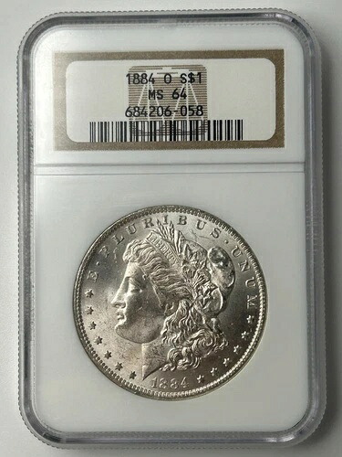 1884 O モルガン銀貨 NGC MS64