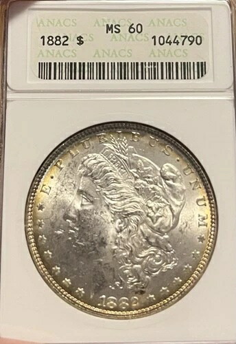 1882年 ソープボックス ANACS MS60 モルガン銀貨