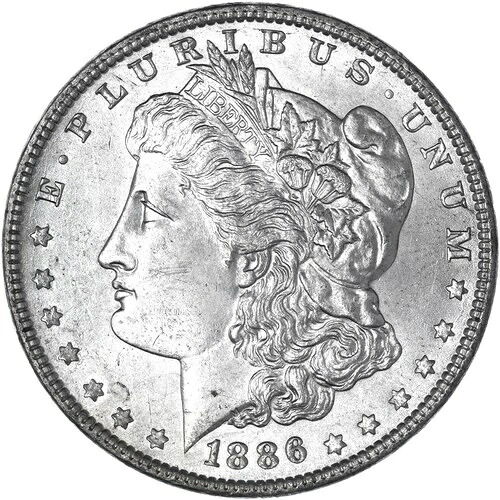 1886年 (P) モルガン銀貨 BU 米国造幣局コイン 画像参照 G320
