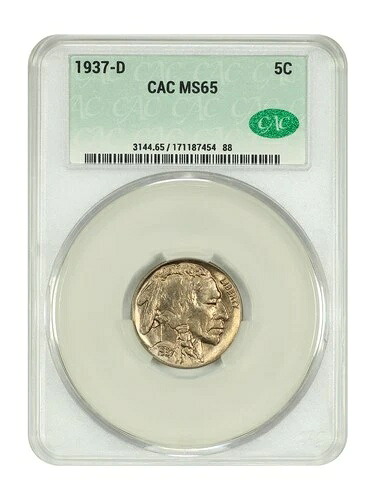 1937-D 5C CACG MS65 - バッファローニッケル