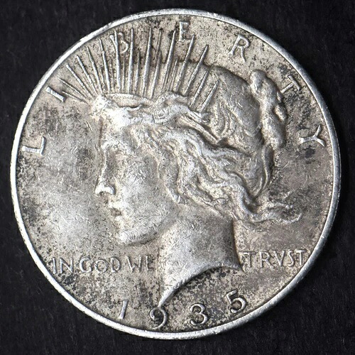 1935-S「3本の光線」平和銀貨 $1- COINGIANTS -