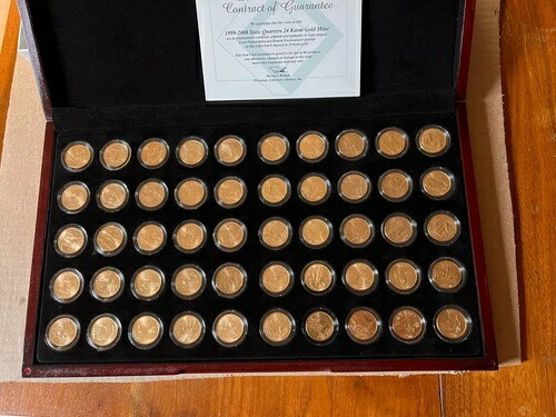 50州25セント硬貨 24金 レイヤードエディション ケース入り COA付き
