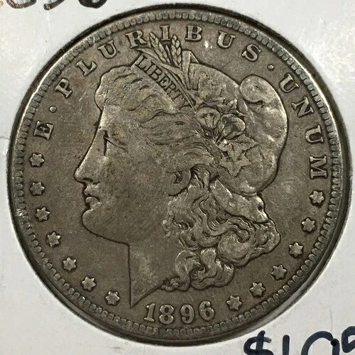 1896-O モルガン 90% 銀貨 - 非常に良好な状態 (VF) KM#110 - 7902-PC