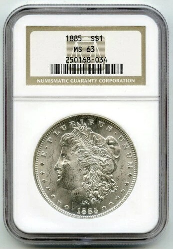 1885年 モルガン銀貨 NGC MS 63 認定 - フィラデルフィア造幣局 - P707