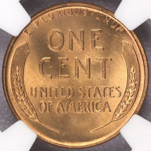 1945-D 1セント リンカーン・ウィート・セント - NGC MS 67 RD