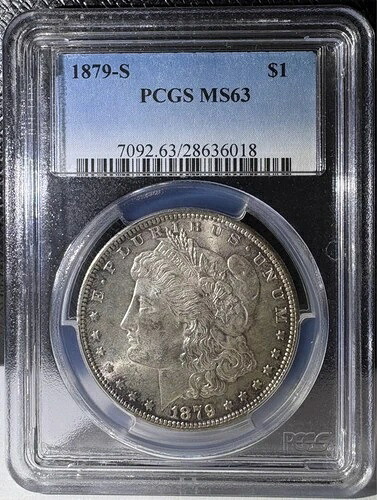 1879-S 1ドル モルガン銀貨 PCGS MS63 (018)