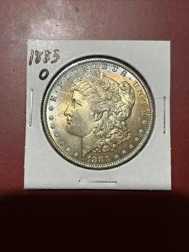 1883-O モルガン銀貨 - ブリリアントアンサーキュレート - *素晴らしいレインボートーン*