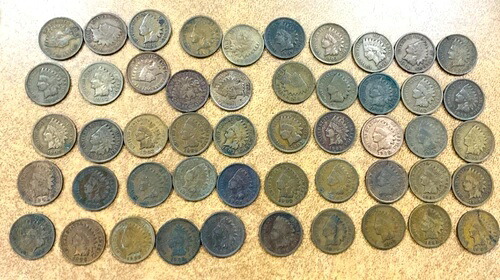 1895-1908 インディアン ヘッド セント 50 枚ロールが図のように流通しました。
