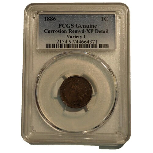 1886年インディアンヘッドセント PCGS XF 詳細 **非常に美品** - 送料無料! 678