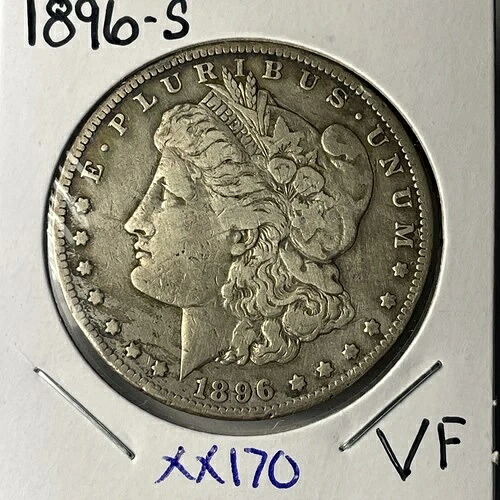 希少なキー日付 1896 S モルガン・ダラー 両面トーン XX170