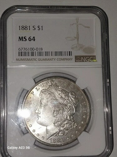 1881-S モルガン 1ドル銀貨 サンフランシスコ造幣局 NGC MS64