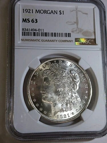 1921年 モルガン・ダラー NGC MS63 美しい白光沢コイン