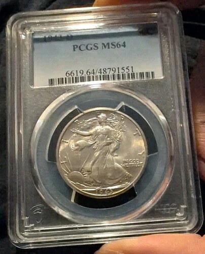 1943-D ウォーキング リバティ 50セント シルバー ハーフドル PCGS MS64 42,900円