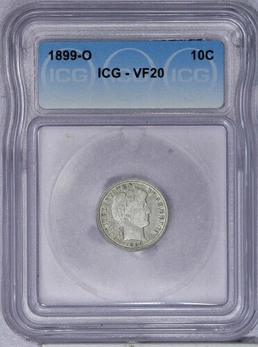 1899-O バーバーダイム 10セント ICG VF20 42,900円