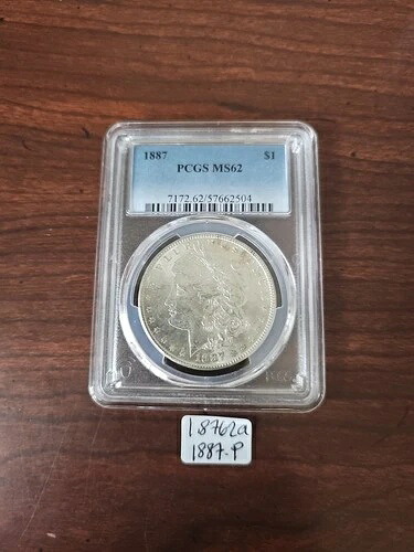 1887-P モルガン銀貨 $1 PCGS MS62、素晴らしいコイン、ブリリアントストライク