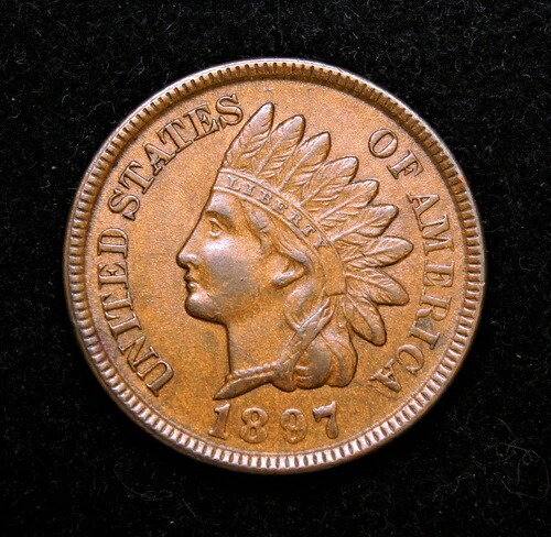 1897年 インディアンヘッドセントAU +++-