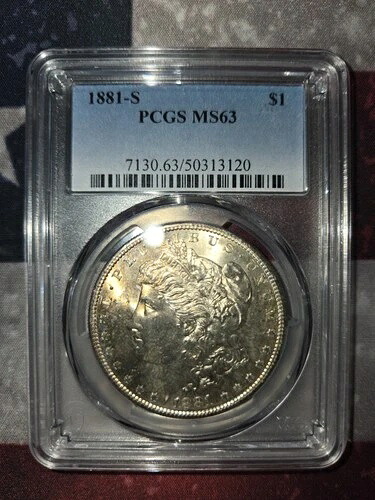 1881-S モルガン銀貨 PCGS MS 63