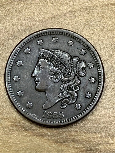 1838年 コロネットヘッド ラージセント 1セント N4 希少価値2 \u003dB170