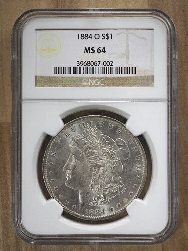 1884-O モーガン シルバードル **NGC MS 64** - 送料無料!! #0064 42,900円