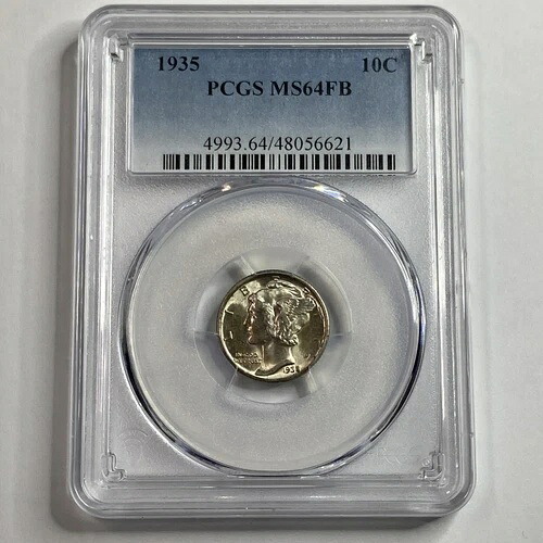 1935年製マーキュリーダイム、PCGS MS64FB