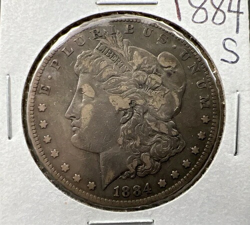 1884年 S $1 モルガン銀貨 チョイス VF 非常に良好な円形 セミキー日付