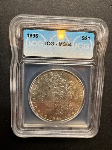 1896年 1ドル ICG MS64 グレード モルガン銀貨