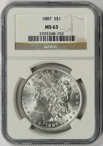 1887年 モルガン・ダラー $1 MS 63 NGC 42,900円