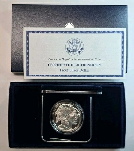 2001-P プルーフ アメリカンバッファロー記念銀貨（OGP および COA 付き）