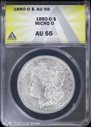 1880-O 1ドル モルガン銀貨 ANACS AU 55 | マイクロO