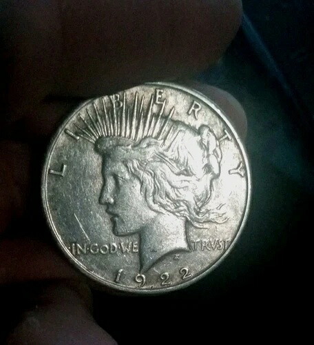 1922年 リバティ・ピース・ドル銀貨。90%銀、10%c 鋳造